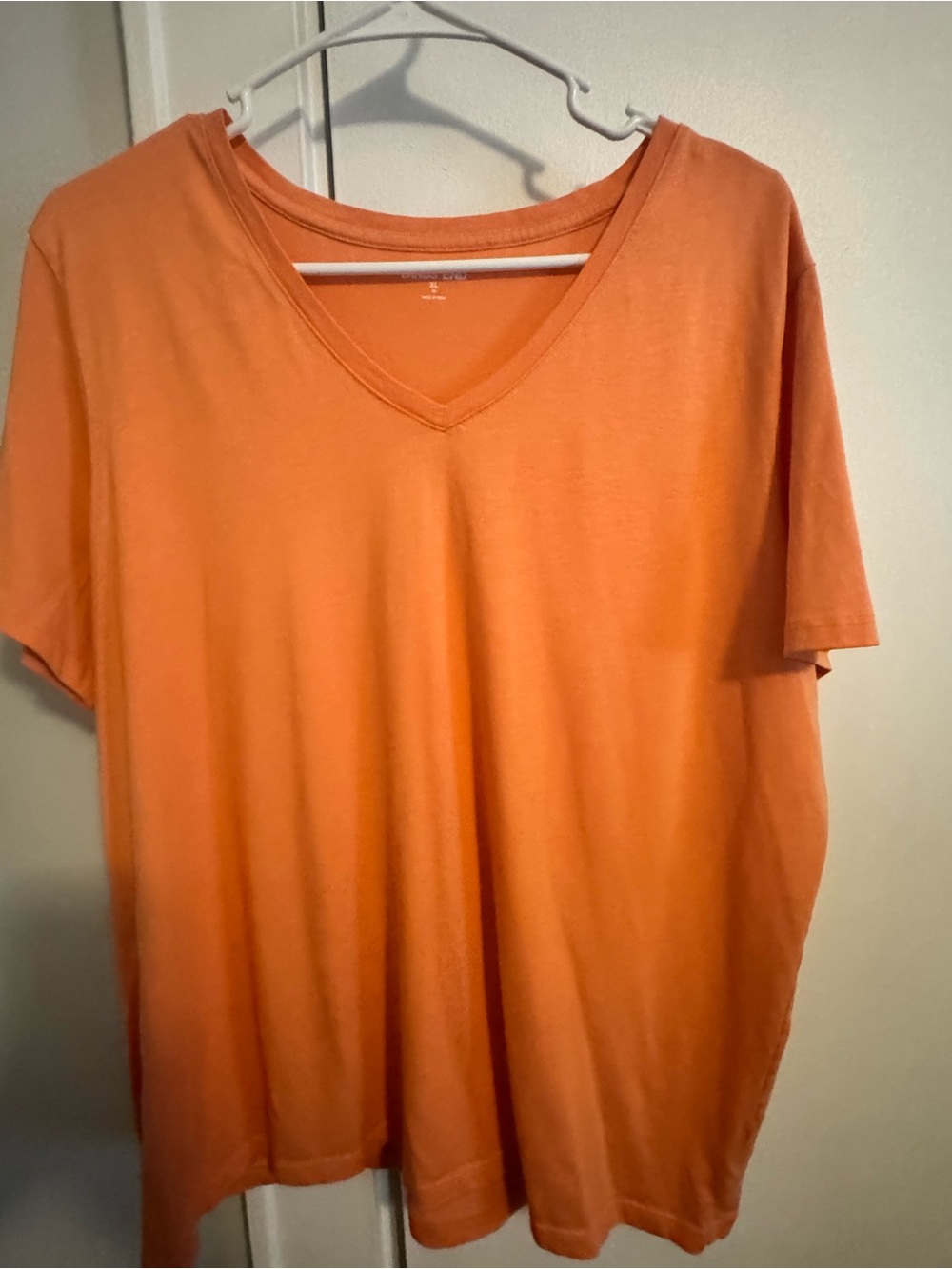 Lands' End V-Neck Short Sleeve Tee in Orange